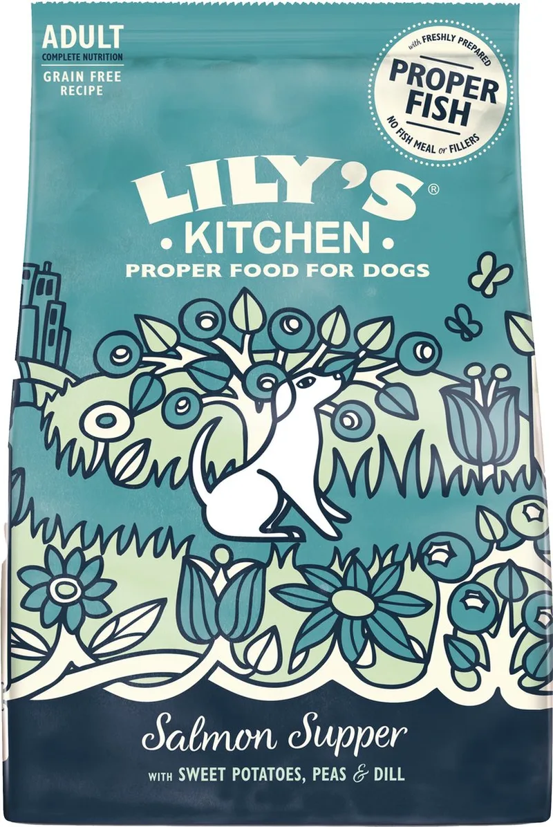 Salmon Supper Salmon / Sweet Potato / Peas / Dill Hondenvoer by Lily's Kitchen – product photo