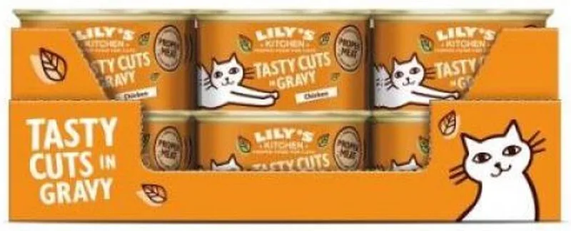 simply chicken tasty cuts in gravy kattenvoer 3x 24x85 gr von Lily's Kitchen – Produktfoto
