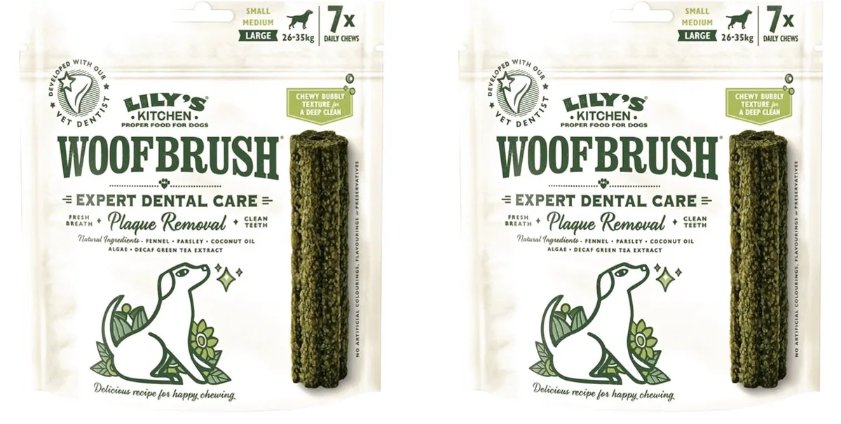 Woofbrush Dental Large kauwsnack hond - 2 x 7 stuks - Voordeelset van Lily's Kitchen – productfoto