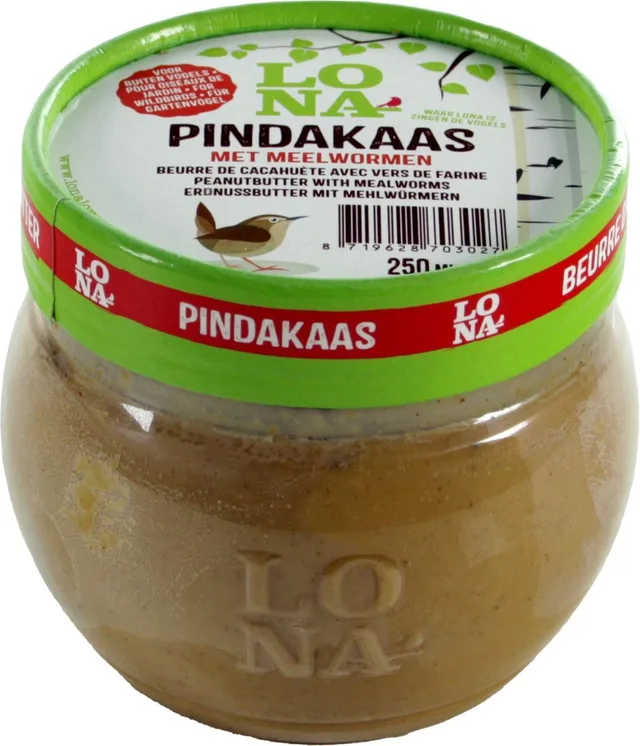 Pindakaas Met Meelwormen - Vogelvoer - 250 ml