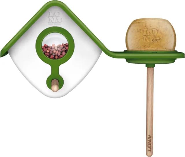 Voerstation H2 - Voederhuis - 32x17x14 cm Groen Wit