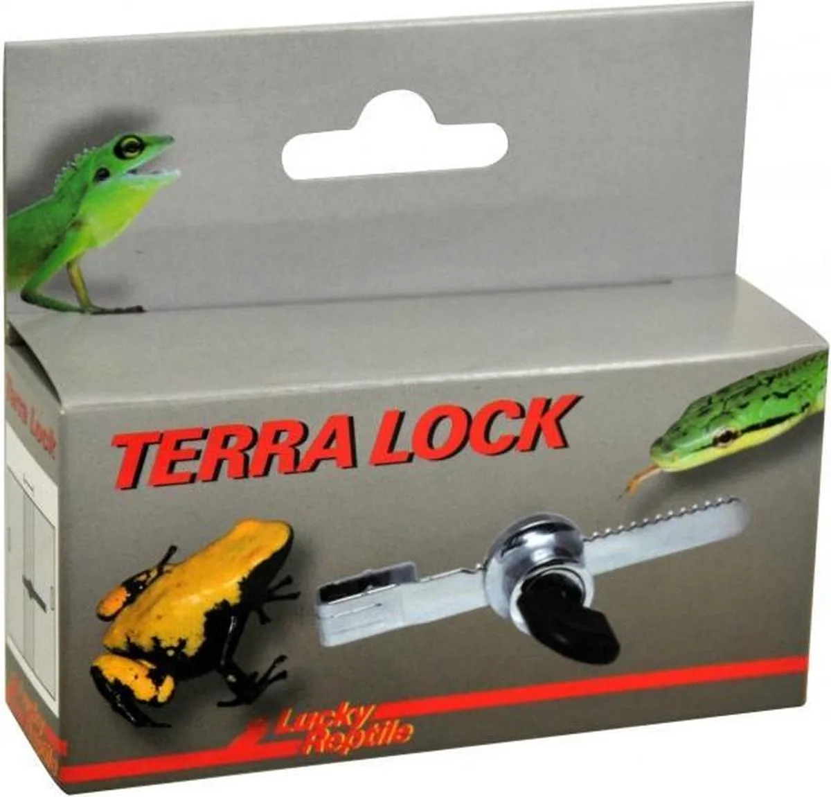 Terra Lock terrariumslot voor glazen schuifdeuren 2,5-8 cm overlap tot 6 mm glas från Lucky Reptile i Grå – produktbild