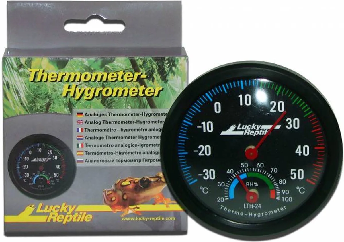 Thermometer-Hygrometer fra Lucky Reptile i Sort – produktbillede
