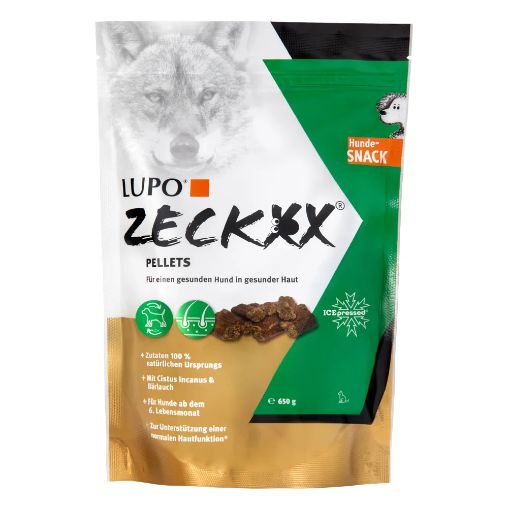 650g Lupo ZECKXX snack voor honden van Luposan – productfoto