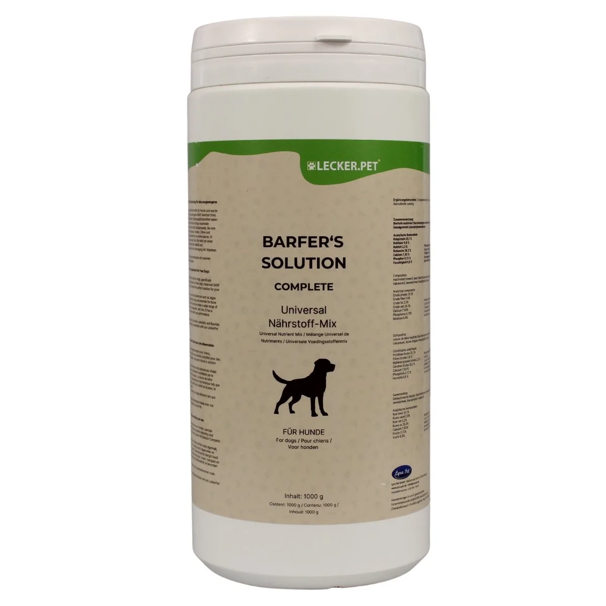 1 kg Lecker.Pet® Barfer's Solution Complete Universele Voedingsmix Poeder voor honden de Lyra Pet – photo produit