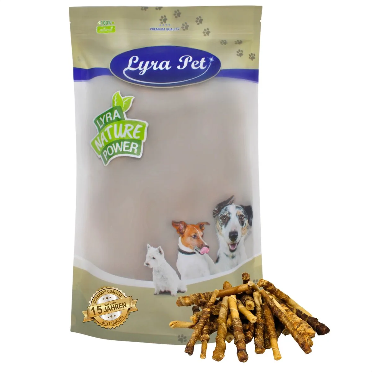 1 kg Lyra Pet® buffelsticks met rundvleesreepjes de Lyra Pet – photo produit