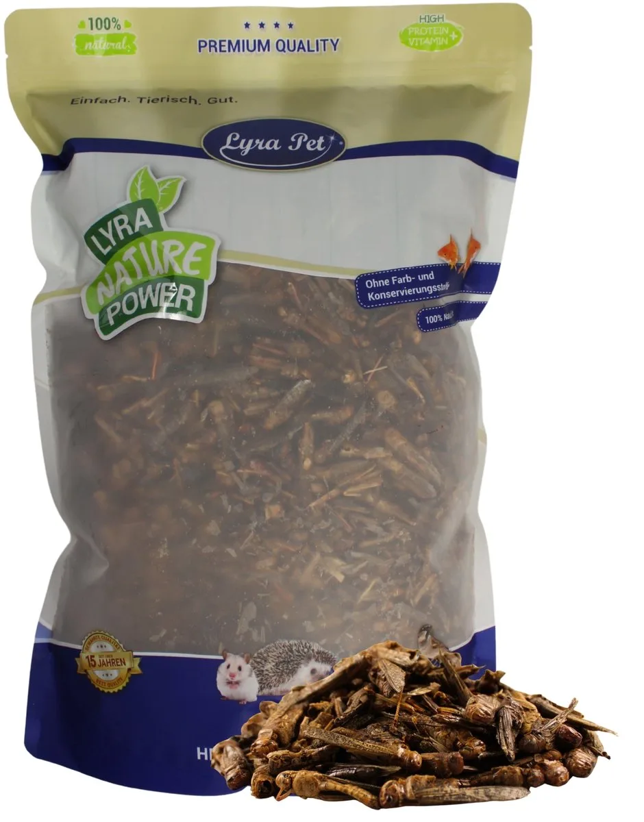 1 kg Lyra Pet® Gedroogde sprinkhanen fra Lyra Pet – produktbillede