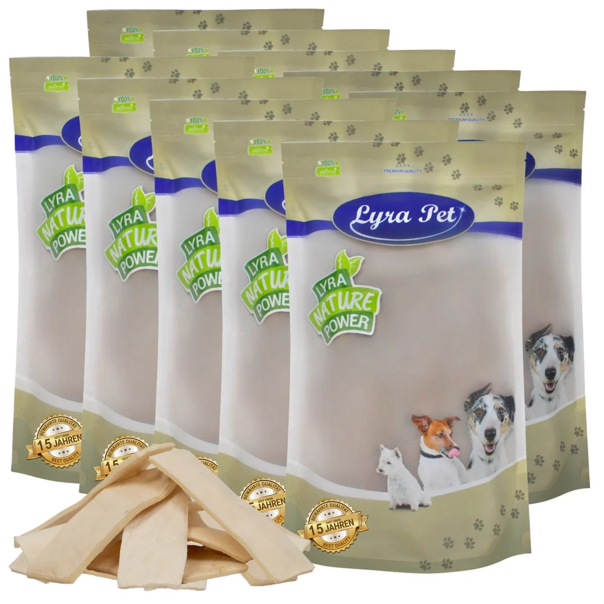 1 kg Lyra Pet® kauwchips van buffelhuid van Lyra Pet – productfoto