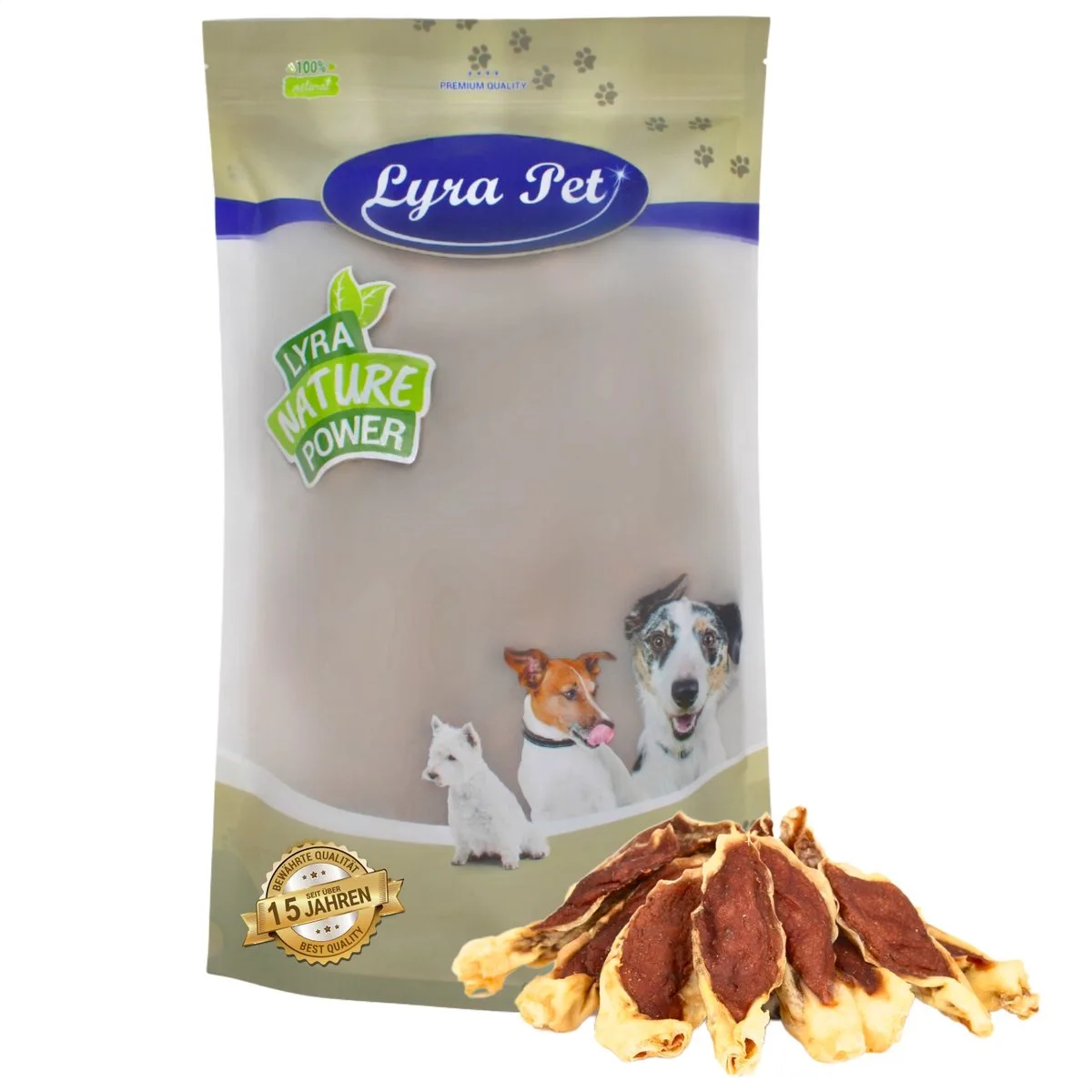 Kaninchenohren gefüllt mit Huhn 1 kg von Lyra Pet – Produktfoto