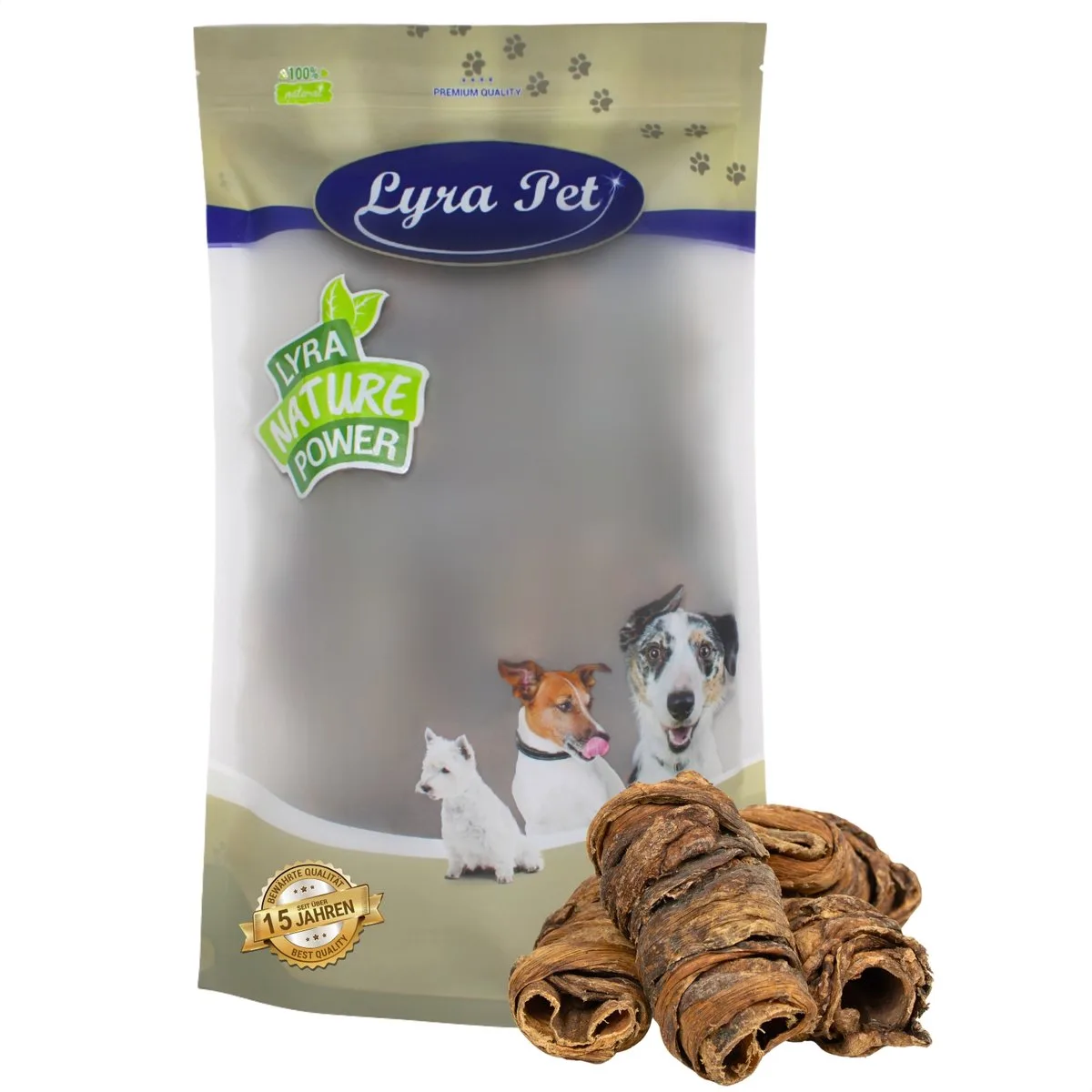1 kg Lyra Pet® Wrap gemaakt van runderlong en -stengels van Lyra Pet – productfoto