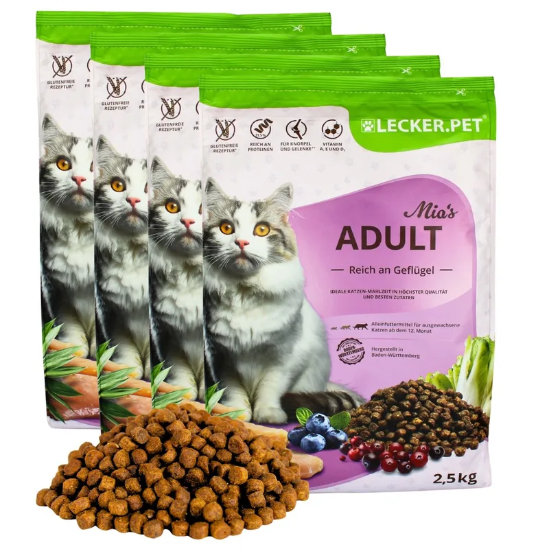 10 kg Lecker.Pet® Mia's Adult hartig gevogelte droog kattenvoer compleet voer de Lyra Pet – photo produit 1 sur 5