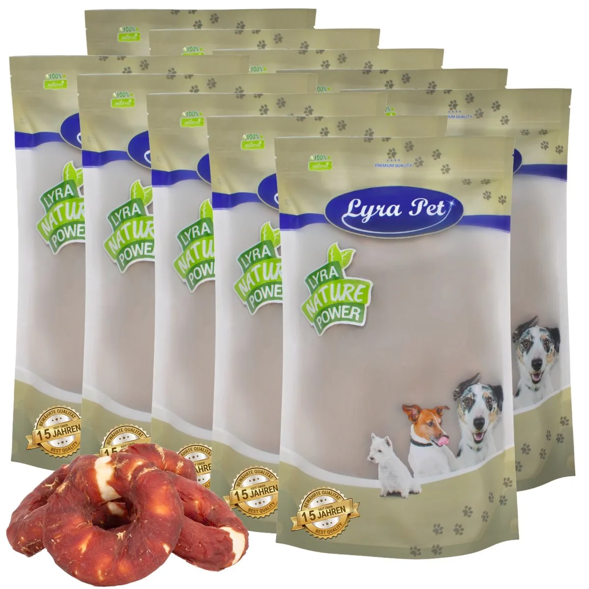 10 kg Lyra Pet® kauwringen met reepjes eendenborst van Lyra Pet – productfoto