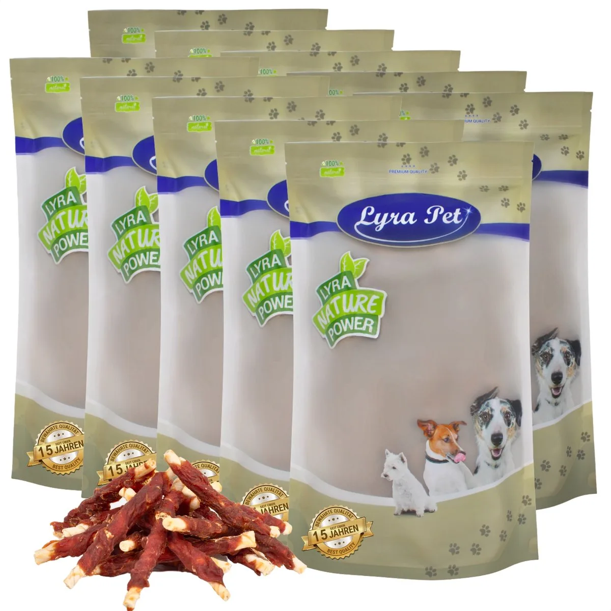 10 kg Lyra Pet® kauwrollen met eendenborstreepjes van Lyra Pet – productfoto