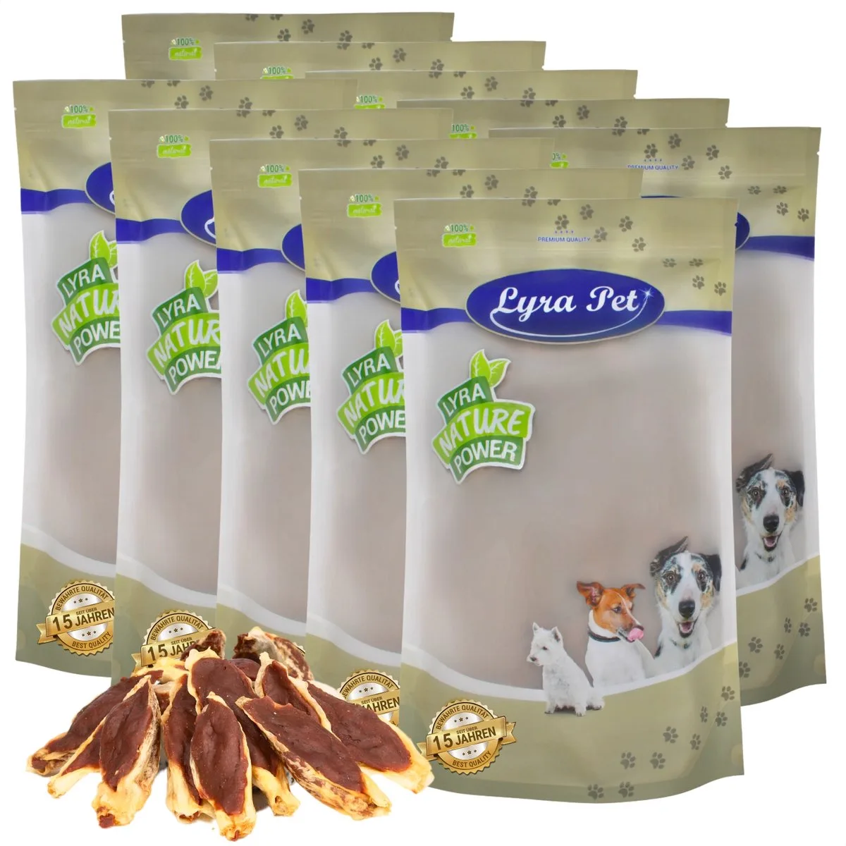 Kaninchenohren gefüllt mit Ente 10 kg von Lyra Pet – Produktfoto