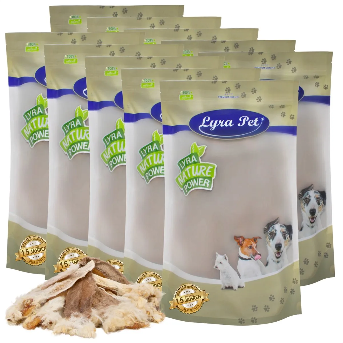 Kaninchenohren mit Fell 10 kg von Lyra Pet – Produktfoto