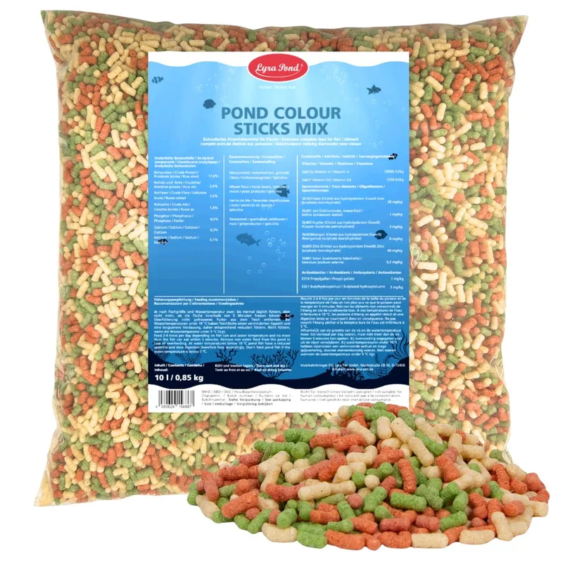 10 liter (0,85 kg) Lyra Pond® Pond Colour Sticks Koi Mix visvoer vijvervoer by Lyra Pet – product photo