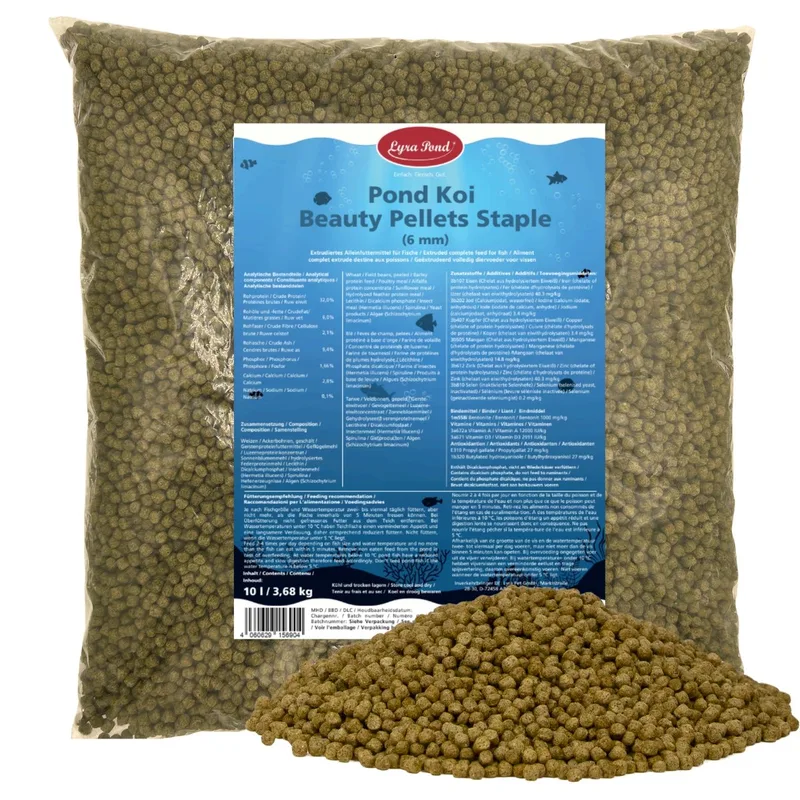 10 liter (3,68 kg) Lyra Pond® Pond Koi Beauty Pellets Hoofdvoeder vijvervoer by Lyra Pet – product photo 1 of 5