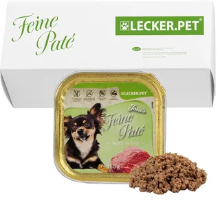 11 x 150 g Lecker.Pet® Josie's Feine Paté rijk aan kalfsvlees hondenvoer natvoer compleet voer by Lyra Pet – product photo 1 of 5