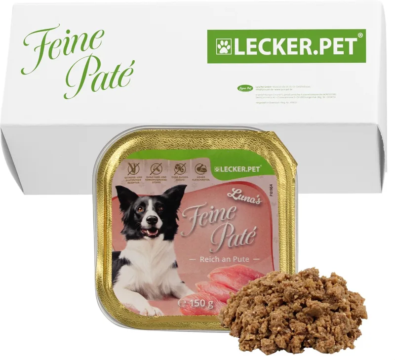 11 x 150 g Lecker.Pet® Luna's Feine Paté Reich an Pute hondenvoer natvoer compleet voer de Lyra Pet – photo produit 1 sur 5