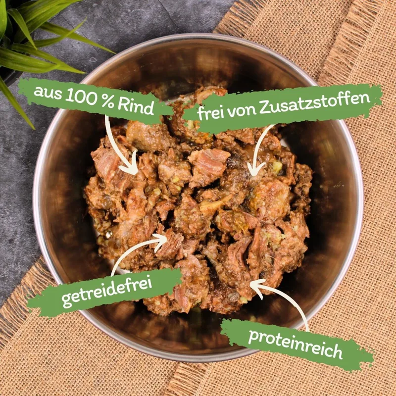 12 x 400 g Lecker.Pet® Emily's 100 % rundvlees spiervlees natvoer voor katten von Lyra Pet – Produktfoto 2 von 5