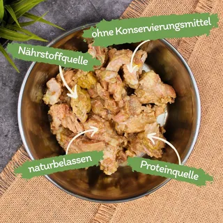 12 x 400 g Lecker.Pet® Gino's 100 % spiervleesblokjes rund & varken natvoer voor honden von Lyra Pet – Produktfoto 2 von 5