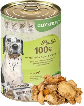 12 x 400 g Lecker.Pet® Paula's 100 % kip en wortel natvoer voor honden de Lyra Pet – photo produit 1 sur 5