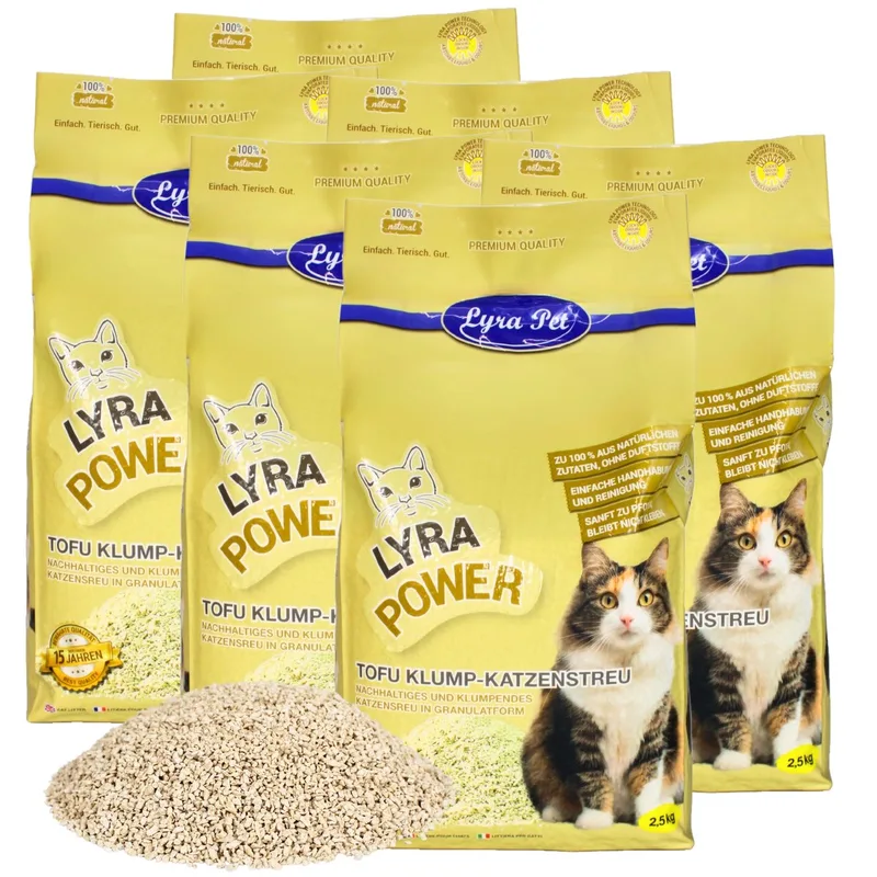 15 kg Lyra Pet® Tofu kattenbakvulling klonterend fra Lyra Pet – produktbillede