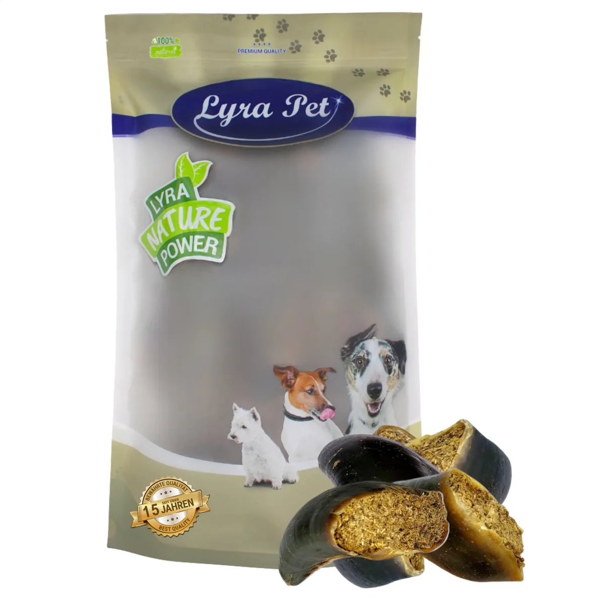 15 stuks. Lyra Pet® Runderhoeven gevuld met pens en lever ca. 1,8 kg van Lyra Pet – productfoto