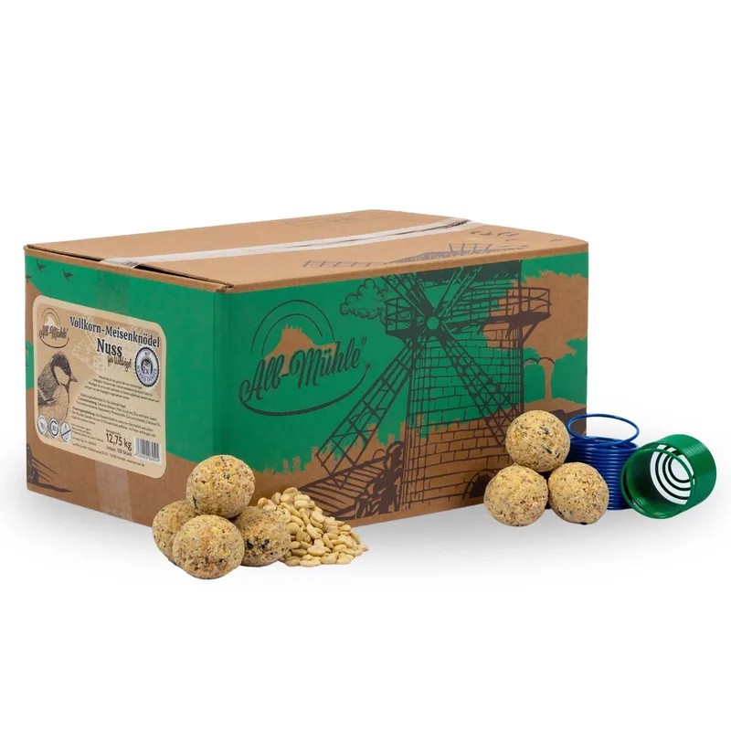 150 stuks. Lyra Pet® mezenbollen van de Alb-Mühle zonder net, volkoren & noten, 85 g per stuk + 2 dispensers by Lyra Pet – product photo