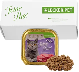 17 x 100 g Lecker.Pet® Emily's Feine Paté Rijk aan Rund Nat Kattenvoer Complete voeding von Lyra Pet – Produktfoto 1 von 5