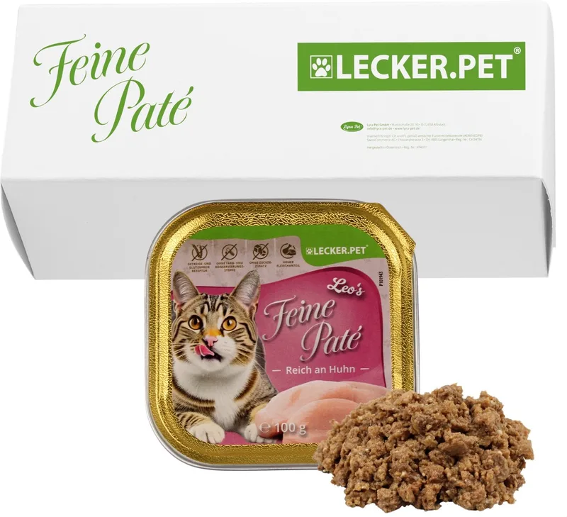 17 x 100 g Lecker.Pet® Leo's Feine Paté Rijk aan kip Nat kattenvoer Complete voeding by Lyra Pet – product photo 1 of 5