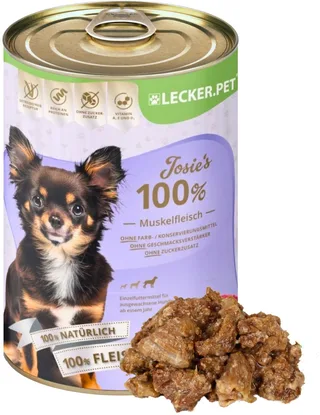 18 x 400 g Lecker.Pet® Josie's 100 % spiervlees rund natvoer voor honden von Lyra Pet – Produktfoto 1 von 5