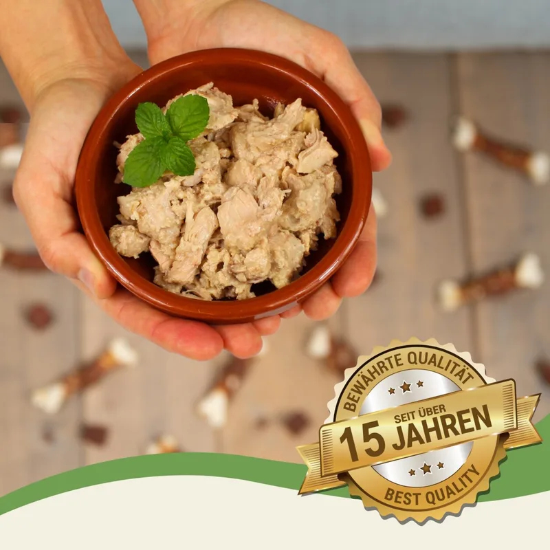 18 x 400 g Lecker.Pet® Leo's 100 % spiervlees van kip natvoer voor katten fra Lyra Pet – produktbillede 3 af 5