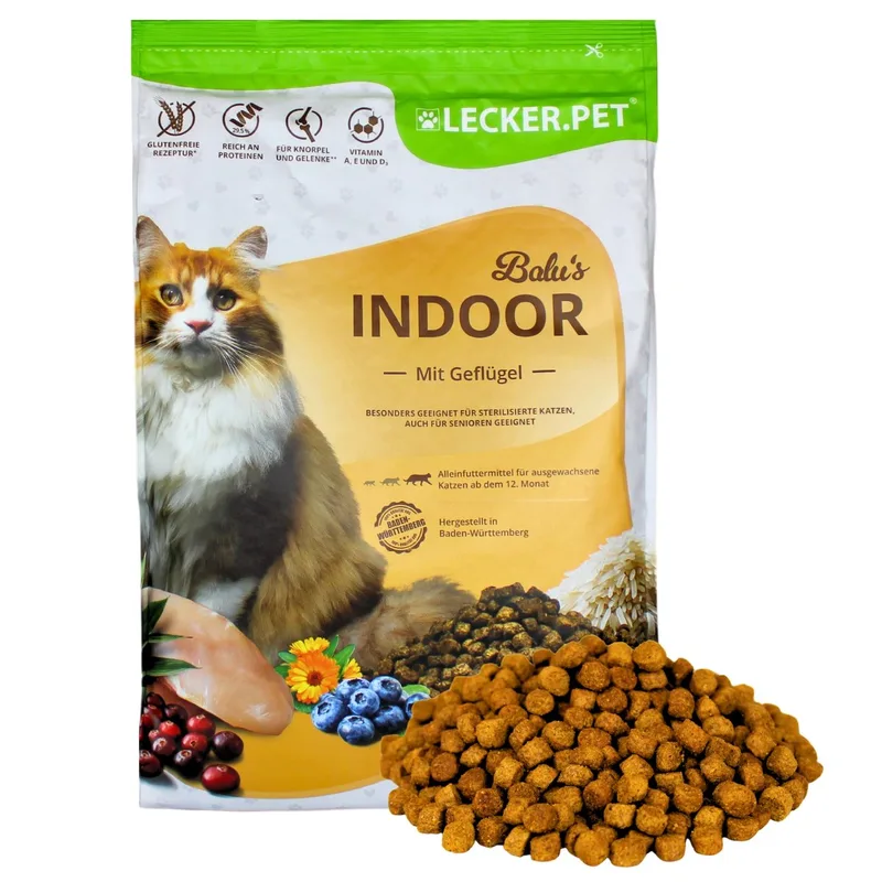 2,5 kg Lecker.Pet® Balu's Indoor Poultry Cat Food Droogvoer Compleet Voer de Lyra Pet – photo produit 1 sur 5
