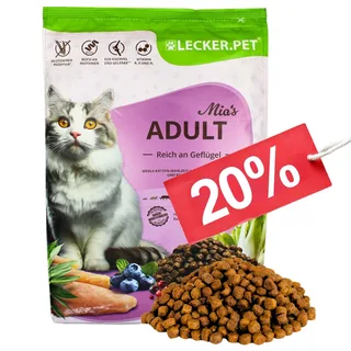 2.5 kg Lecker.Pet® Mia's Adult hartig gevogelte droog kattenvoer compleet voer by Lyra Pet – product photo 2 of 5