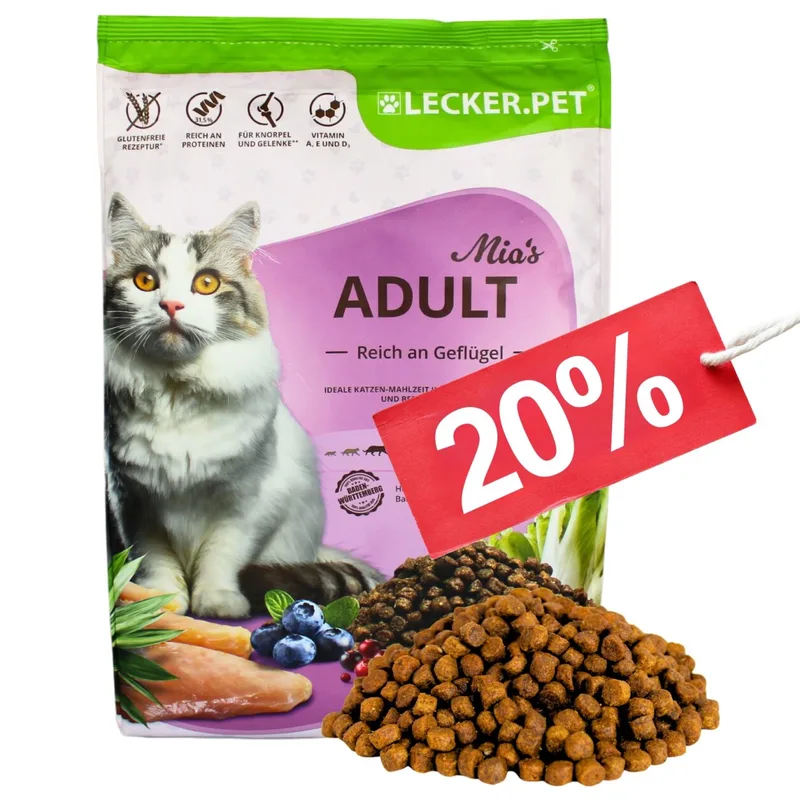 2.5 kg Lecker.Pet® Mia's Adult hartig gevogelte droog kattenvoer compleet voer by Lyra Pet – product photo 2 of 5