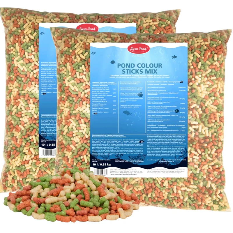 2 x 10 liter (1,7 kg) Lyra Pond® Pond Colour Sticks Koi Mix visvoer vijvervoer de Lyra Pet – photo produit 1 sur 5
