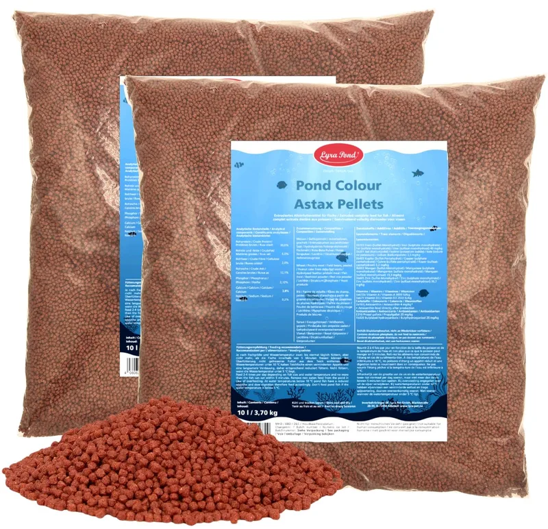 2 x 10 liter (7,4 kg) Lyra Pond® Pond Colour Astax Koi pellets visvoer vijvervoer von Lyra Pet – Produktfoto 1 von 5
