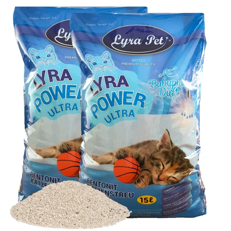 2 x 15 liter Lyra Pet® Lyra Power® ULTRA uitstekende kattenbakvulling Bentoniet by Lyra Pet – product photo 1 of 5