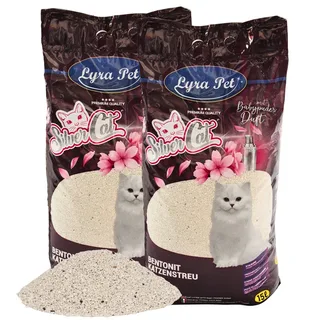 2 x 15 liter Lyra Pet® SilverCat® kattenbakvulling bentoniet met actieve kool by Lyra Pet – product photo 1 of 5