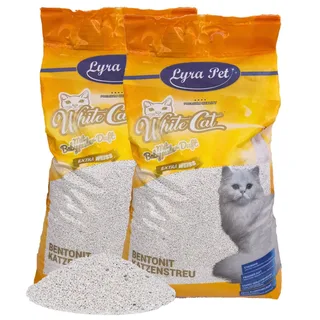 2 x 15 liter Lyra Pet® White Cat® kattenbakvulling bentoniet met babypoedergeur von Lyra Pet – Produktfoto 1 von 5
