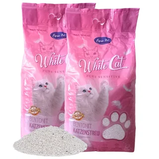 2 x 15 liter Lyra Pet® White Cat® Pure Sensitive kattenbakvulling van bentoniet, zonder geur by Lyra Pet – product photo 1 of 5
