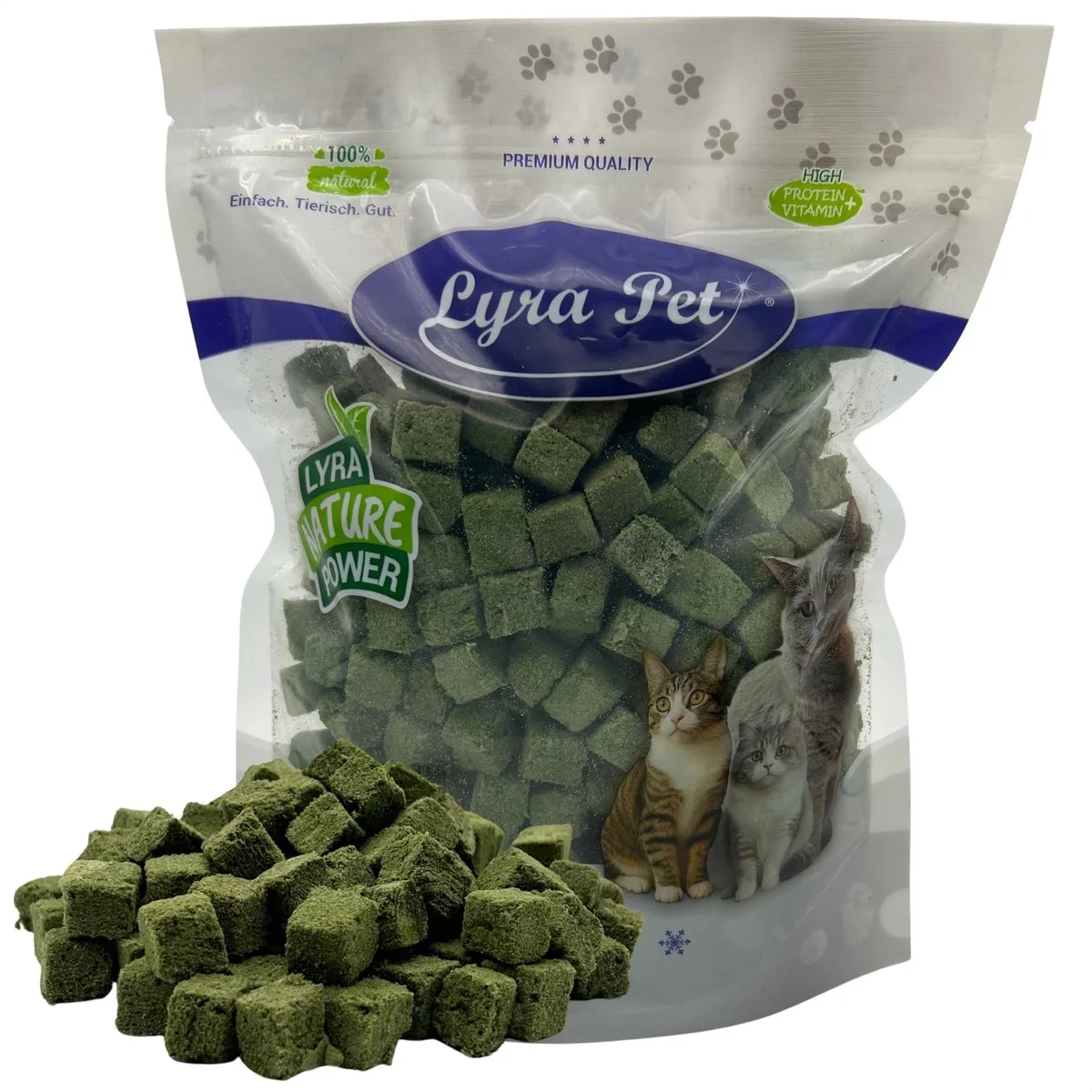 200 g Lyra Pet® gevriesdroogde kattengrasblokjes by Lyra Pet – product photo
