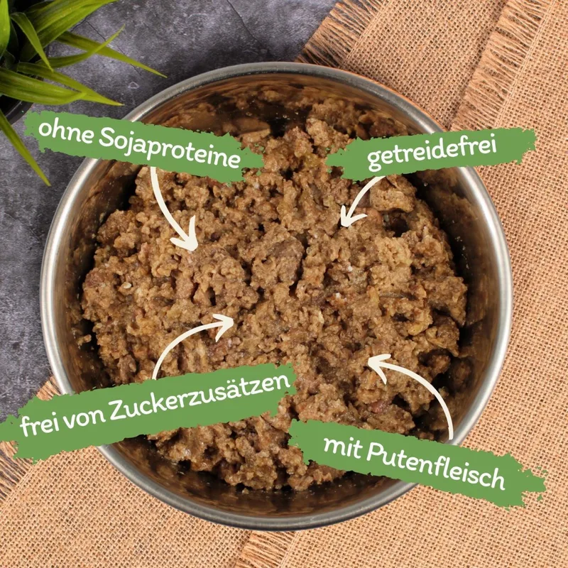 22 x 150 g Lecker.Pet® Luna's Feine Paté Reich an Pute hondenvoer natvoer compleet voer fra Lyra Pet – produktbillede 2 af 5