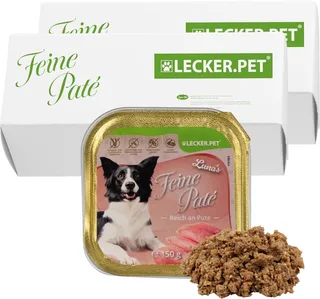 22 x 150 g Lecker.Pet® Luna's Feine Paté Reich an Pute hondenvoer natvoer compleet voer fra Lyra Pet – produktbillede 1 af 5