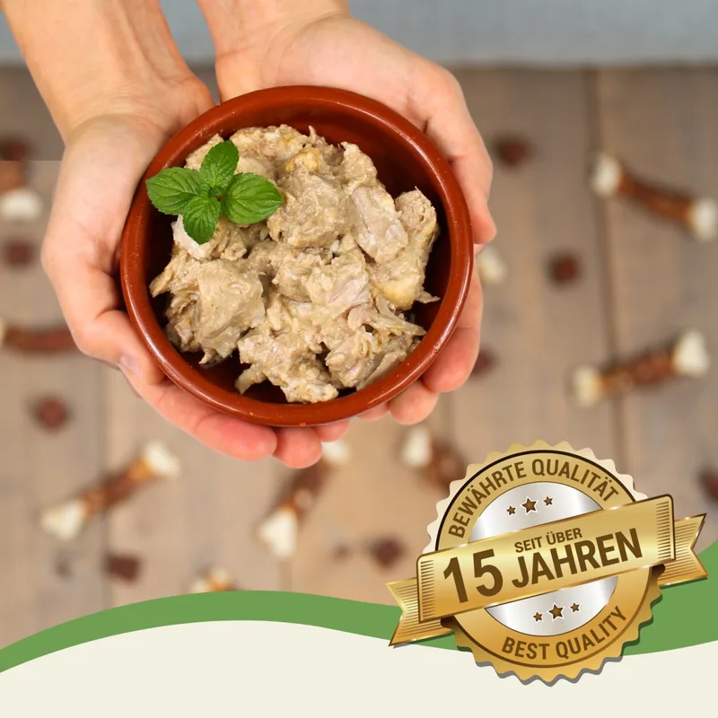 24 x 400 g Lecker.Pet® Gino's 100 % spiervleesblokjes rund & varken nat hondenvoer von Lyra Pet – Produktfoto 3 von 5