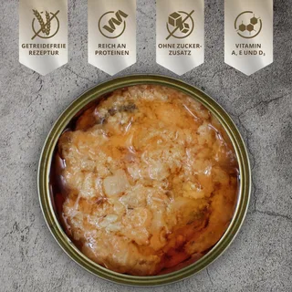 24 x 400 g Lecker.Pet® Mia's 100 % zalm natvoer voor katten von Lyra Pet – Produktfoto 5 von 5