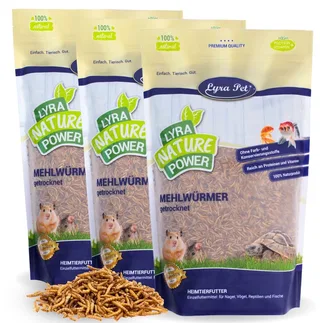3 x 10 liter Lyra Pet® gedroogde meelwormen in een zakje by Lyra Pet – product photo 1 of 5