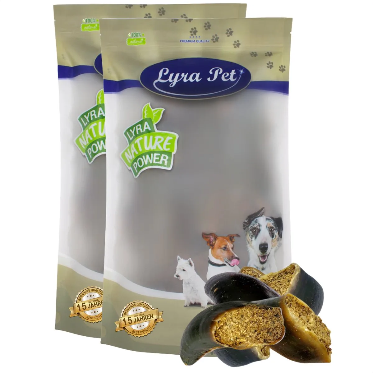 30 Stk. Lyra Pet® Rinderhufe gefüllt mit Pansen und Leber ca. 3,6 kg von Lyra Pet – Produktfoto
