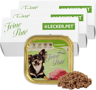 33 x 150 g Lecker.Pet® Josie's Feine Paté rijk aan kalfsvlees hondenvoer natvoer compleet voer by Lyra Pet – product photo 1 of 5